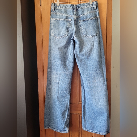 Zara High Waist Wide Leg Jeans Blue Size 4 - Picture 6 of 15